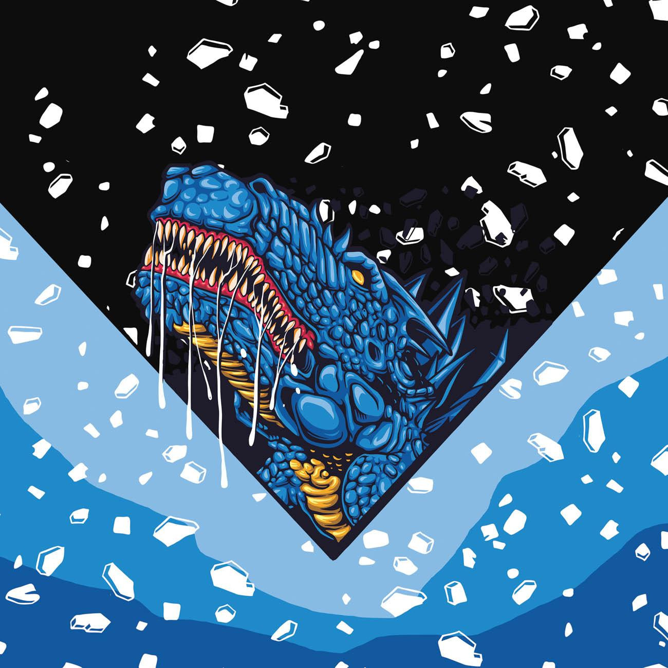 BLUE DRAGON WZ. 2 / czarny - panel (75cm x 80cm)