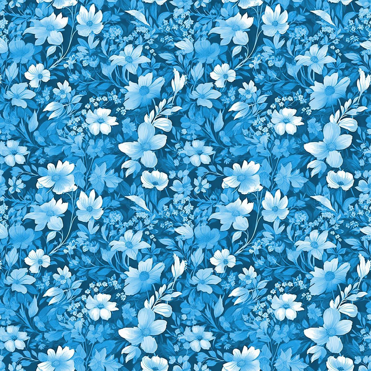 TRANQUIL BLUE / FLOWERS - ortalion PUMI
