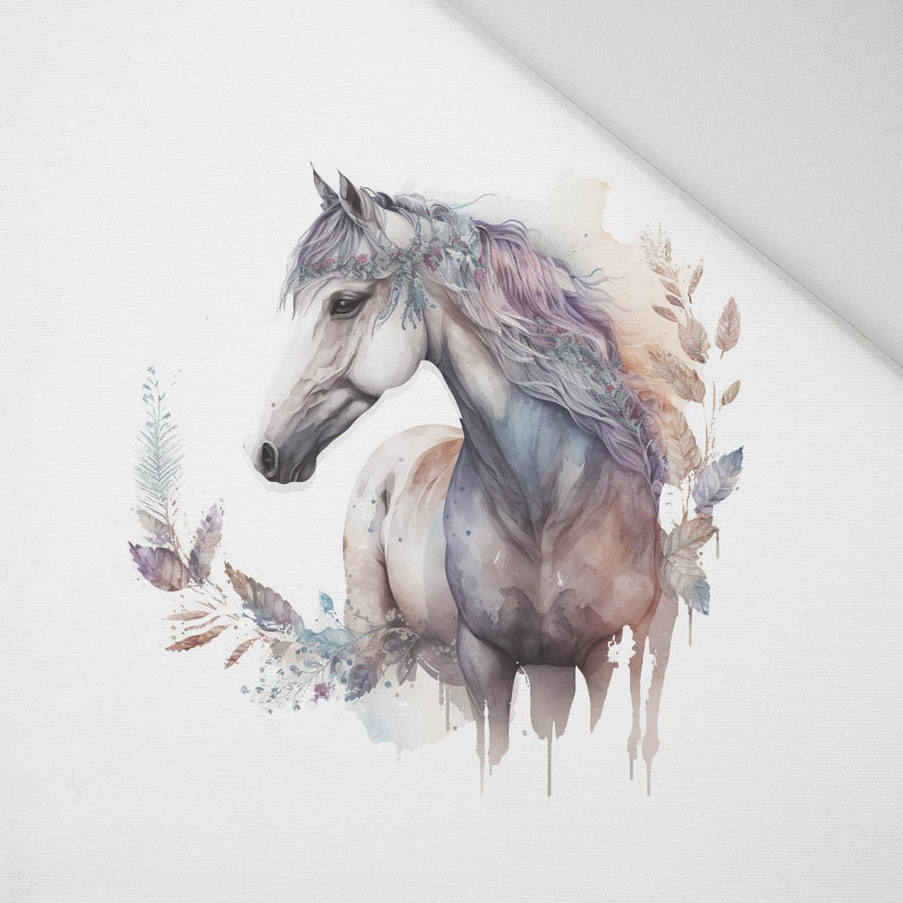 WATERCOLOR HORSE - panel (75cm x 80cm) Panama 220g