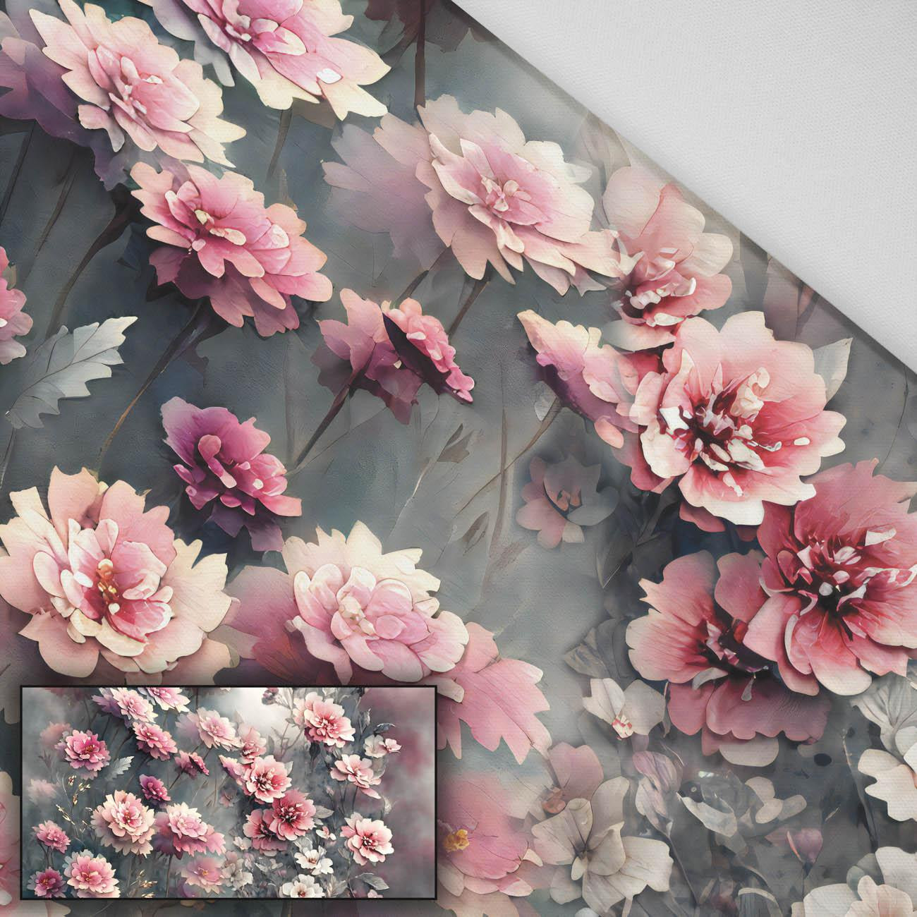 VINTAGE FLOWERS WZ. 3 - PANEL (80cm x 155cm) Panama 220g