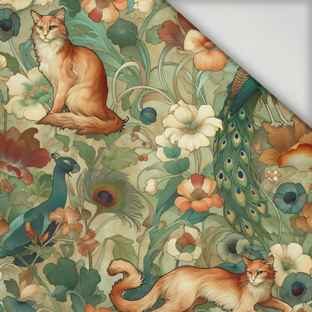 ART NOUVEAU CATS & FLOWERS WZ. 2 - lycra 300g