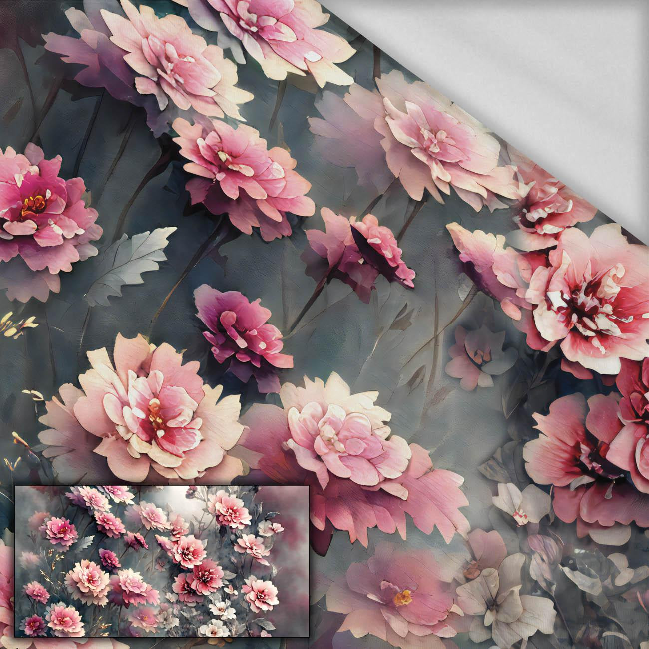 VINTAGE FLOWERS WZ. 3 - PANEL (80cm x 155cm) - Thermo lycra