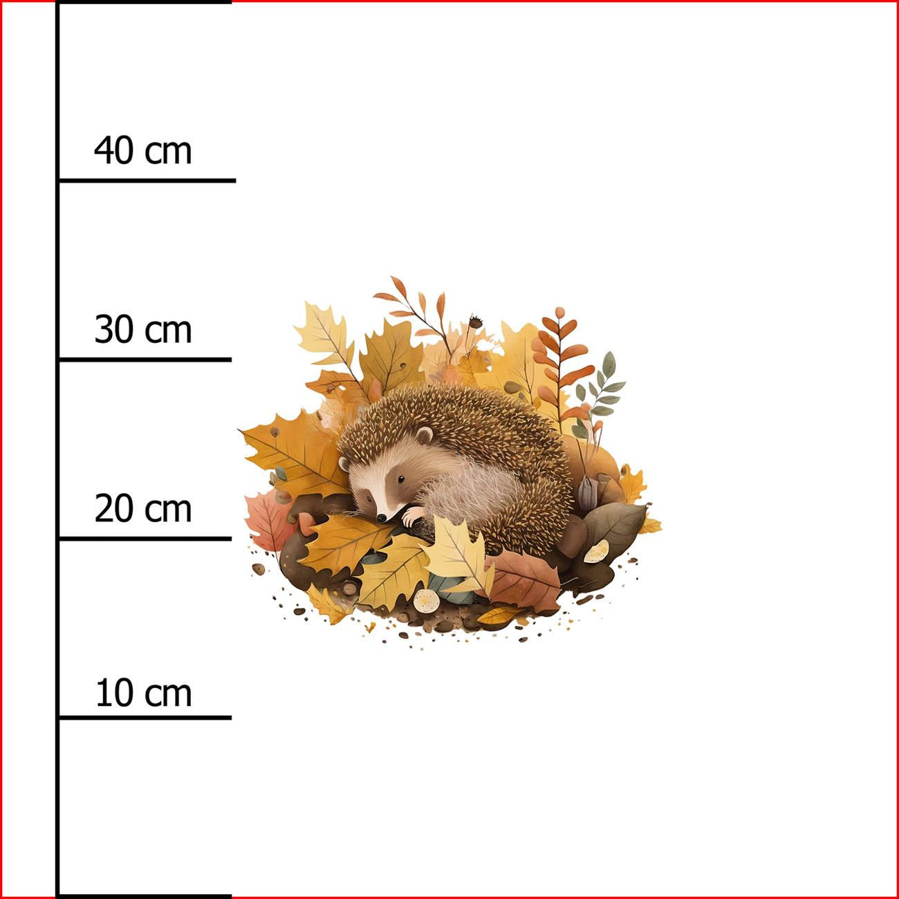 SLEEPING HEDGEHOG - PANEL (40cm x 40cm) Welur tapicerski