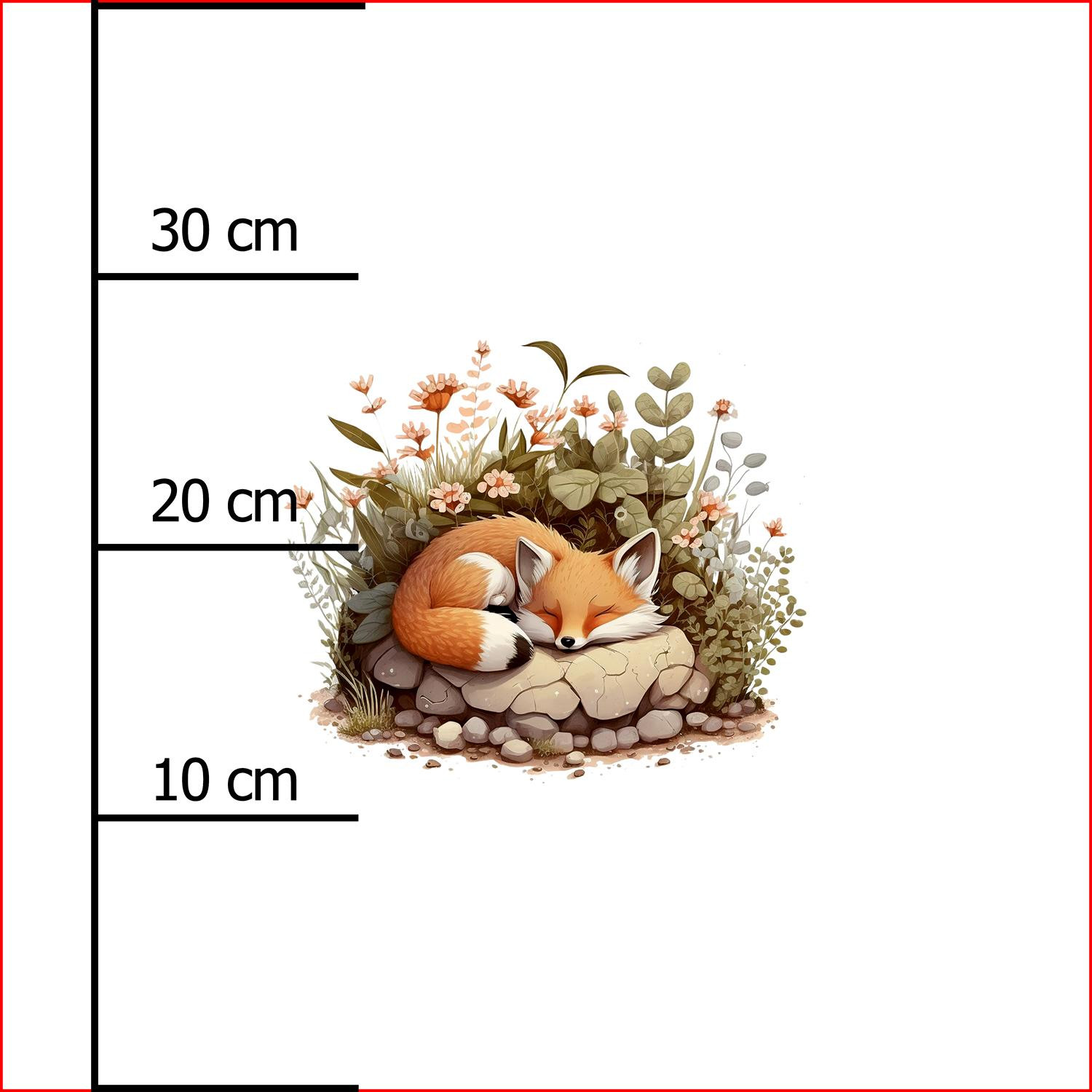 SLEEPING FOX - PANEL (40cm x 40cm) Muślin bawełniany