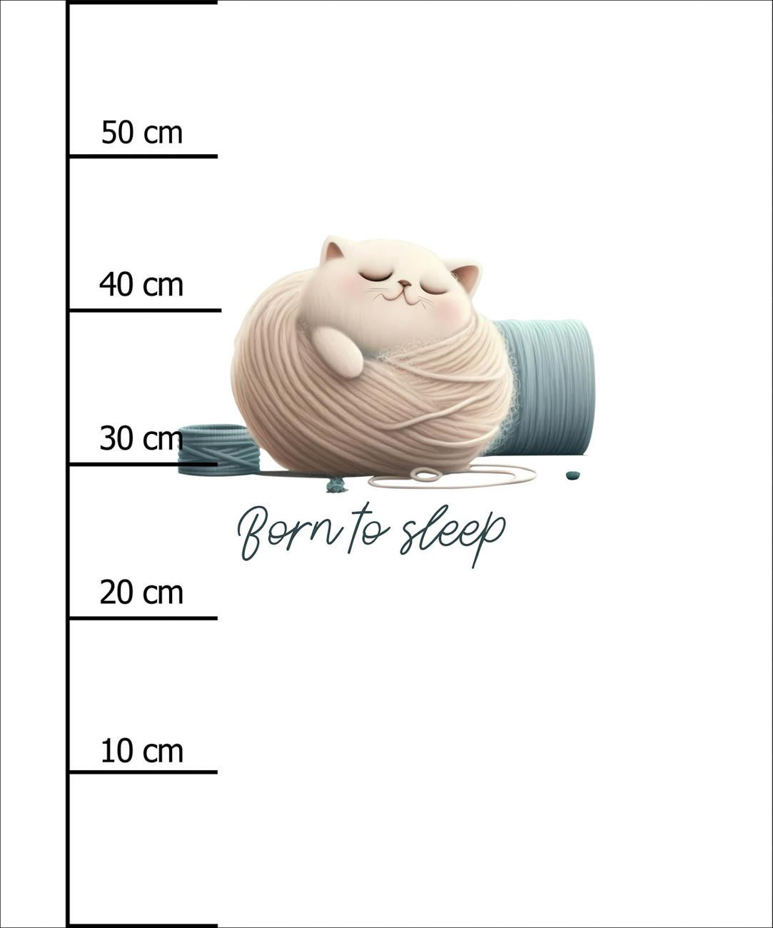 SLEEPING CAT - PANEL (60cm x 50cm) dzianina drapana z elastanem ITY
