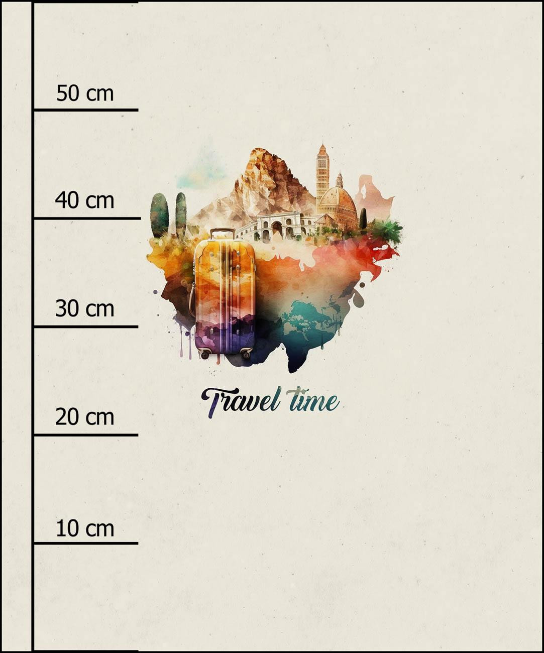 TRAVEL TIME WZ. 1 - PANEL (60cm x 50cm) tkanina bawełniana