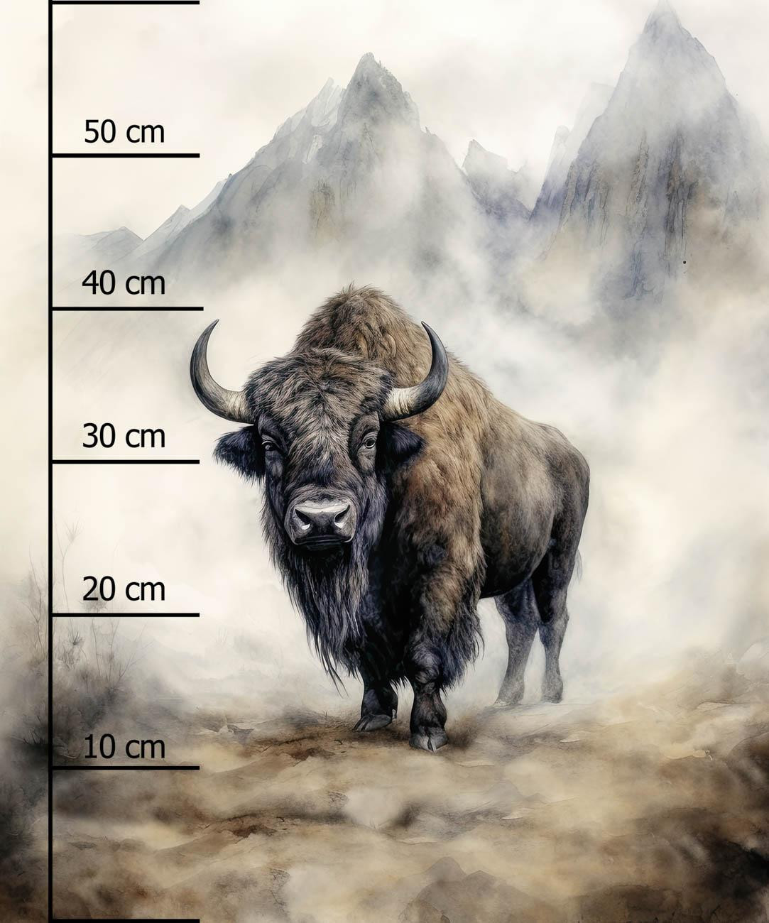 WATERCOLOR BISON - panel (60cm x 50cm)