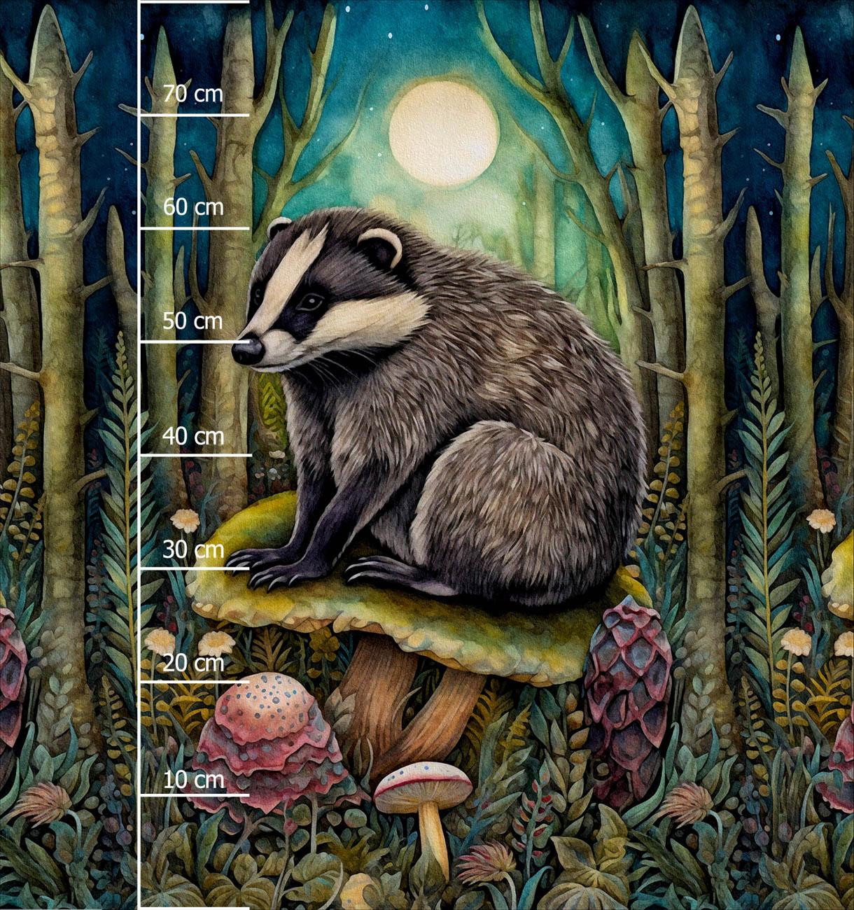 BOHO BADGER - panel (75cm x 80cm) SINGLE JERSEY