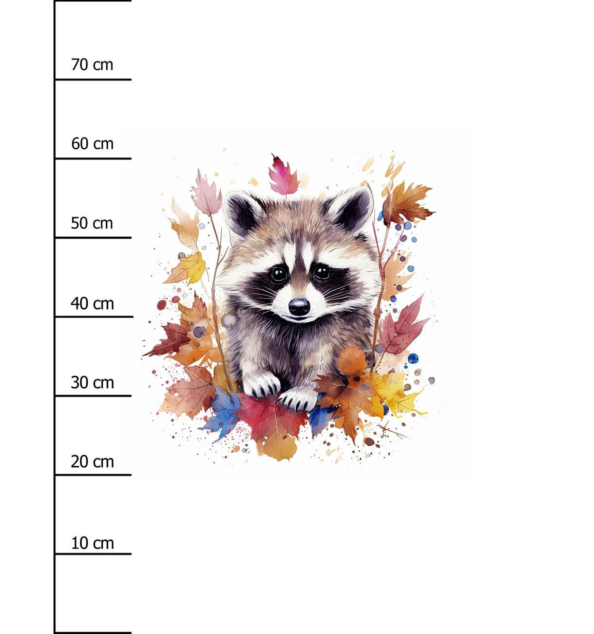 WATERCOLOR RACCOON WZ. 2 - panel (75cm x 80cm) SINGLE JERSEY