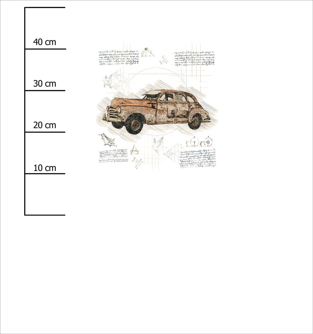 AUTO RETRO WZ. 1 / M-01 melanż jasnoszary - panel (75cm x 80cm)