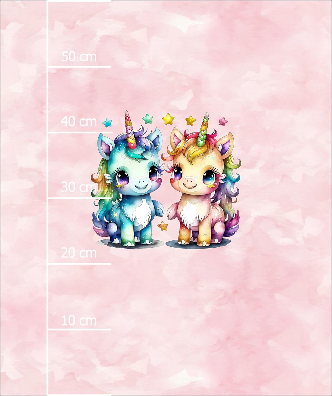 CUTE UNICORNS WZ. 2 - PANEL (60cm x 50cm) SINGLE JERSEY