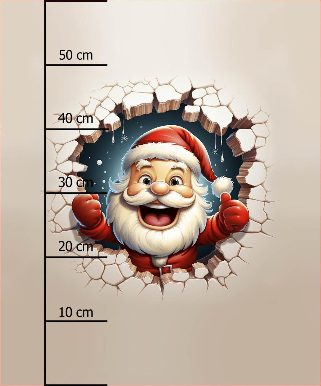 HAPPY SANTA - panel (60cm x 50cm) dzianina pętelkowa