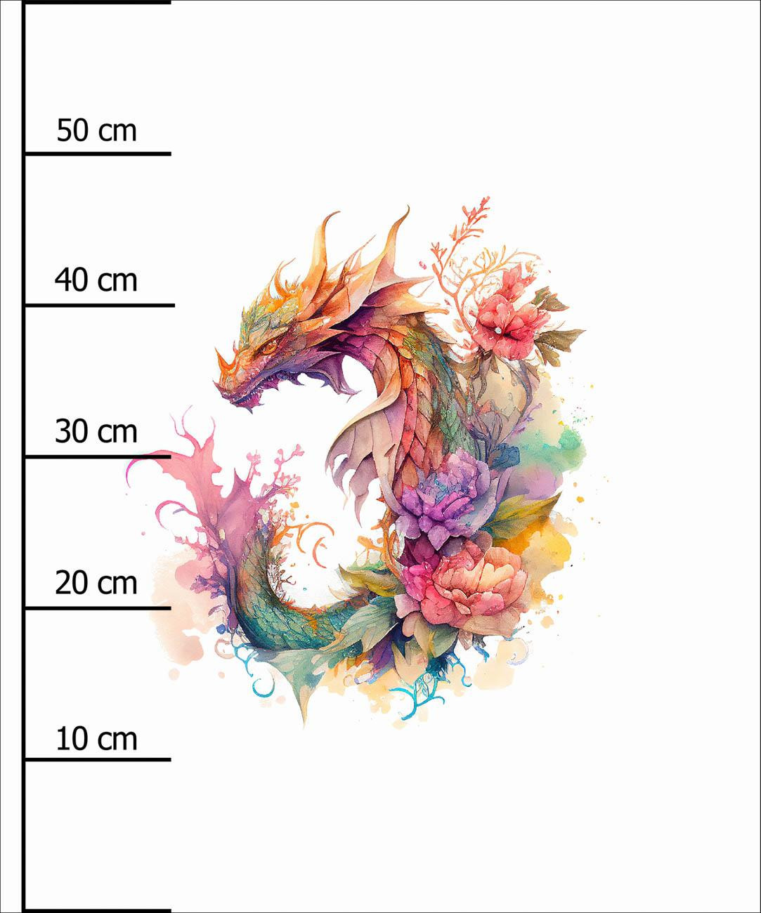 WATERCOLOR DRAGON WZ. 2 - PANEL (60cm x 50cm) - Thermo lycra