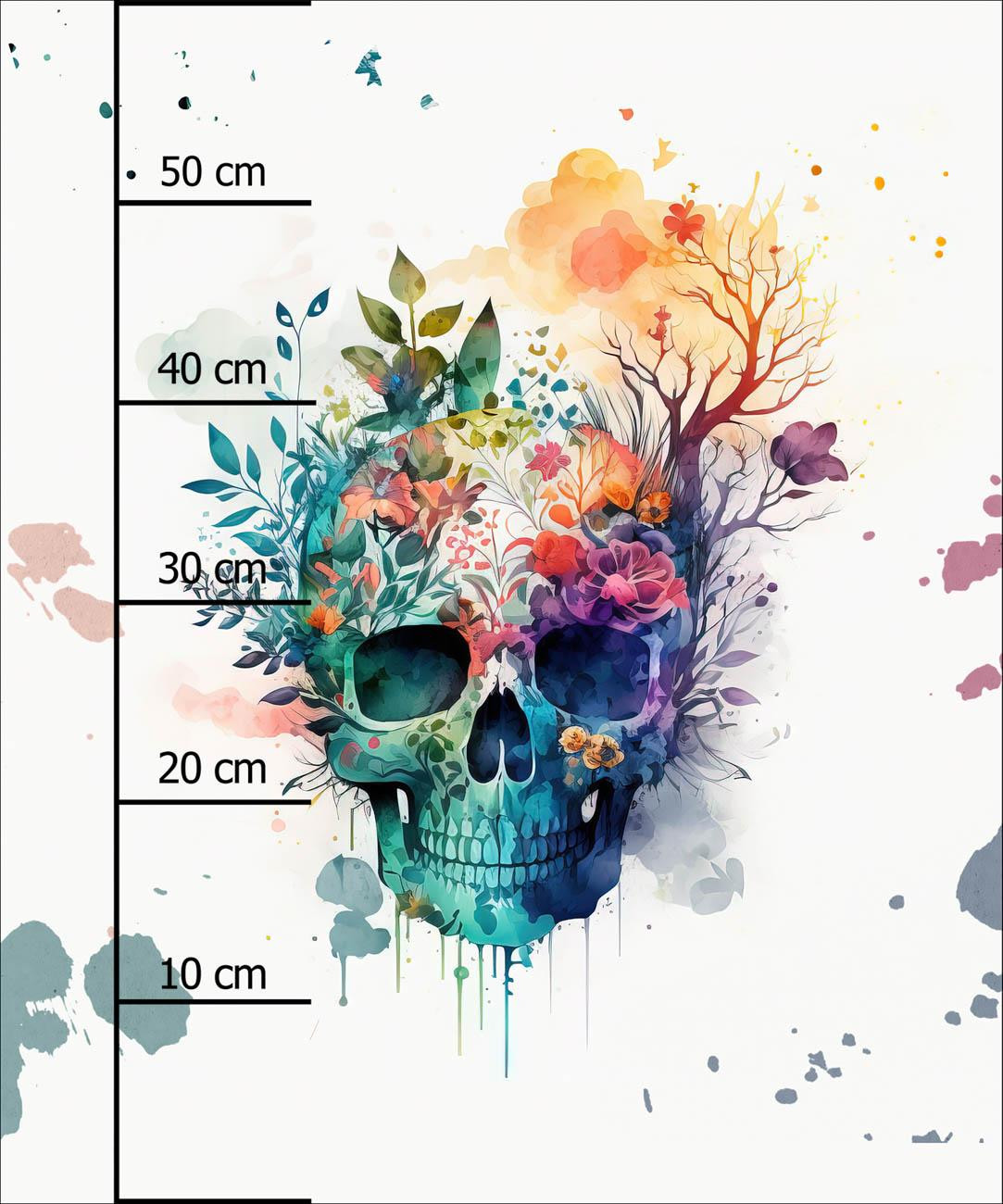 WATERCOLOR SKULL - PANEL (60cm x 50cm) Panama 220g