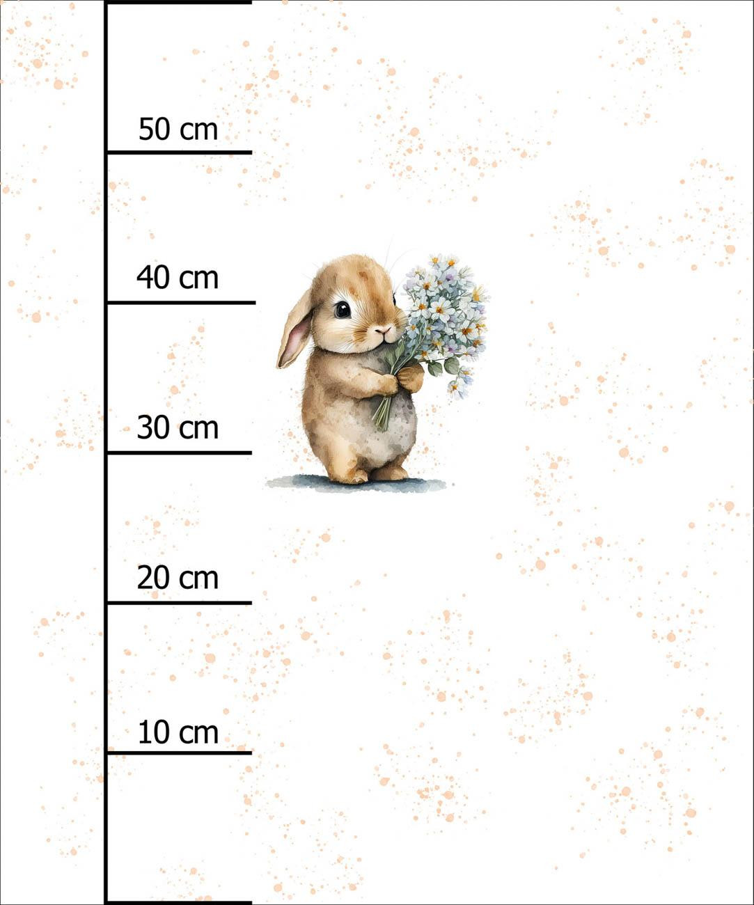 ZAJĄCZEK Z BUKIETEM KWIATÓW - PANEL (60cm x 50cm) tkanina wodoodporna