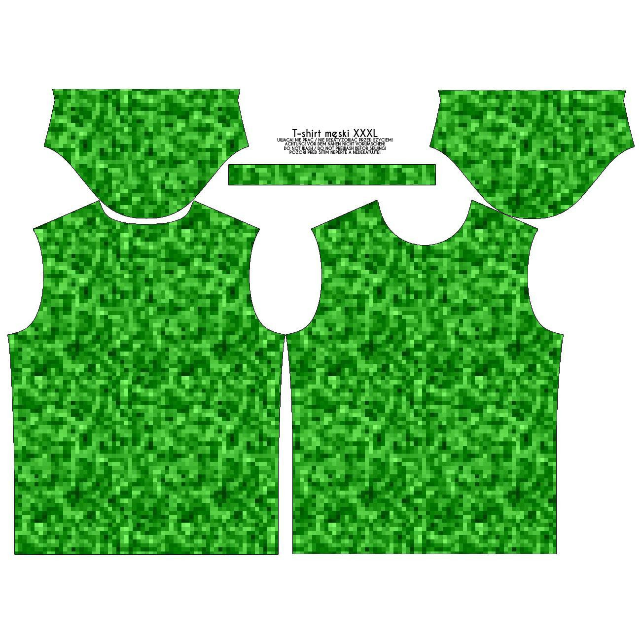 T-SHIRT MĘSKI L - PIKSELE WZ. 2 / zielony - single jersey