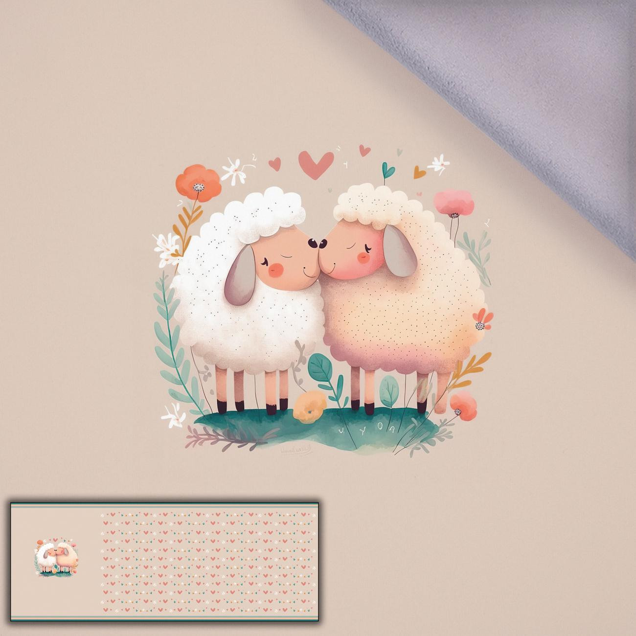SHEEP IN LOVE - panel panoramiczny softshell (60cm x 155cm)