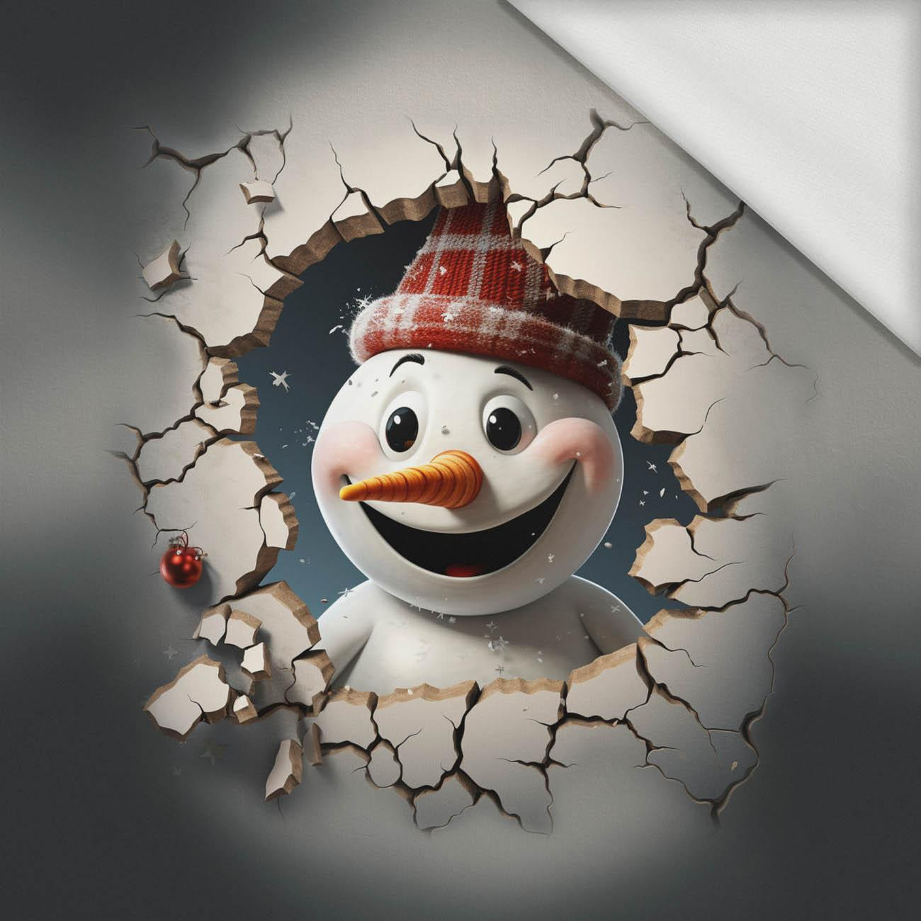 HAPPY SNOWMAN - panel (60cm x 50cm) dzianina pętelkowa