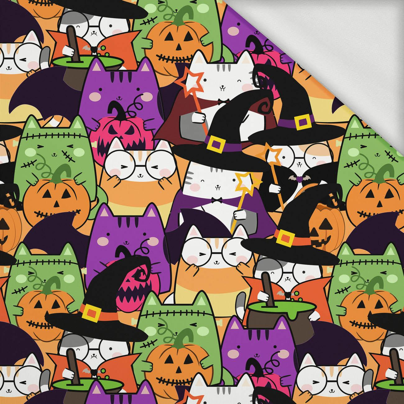 HALLOWEEN CATS WZ. 2 - dresówka pętelkowa