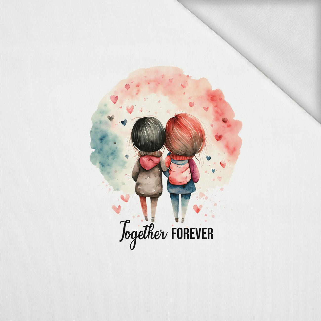 TOGETHER FOREVER / girls - panel (60cm x 50cm) dzianina pętelkowa