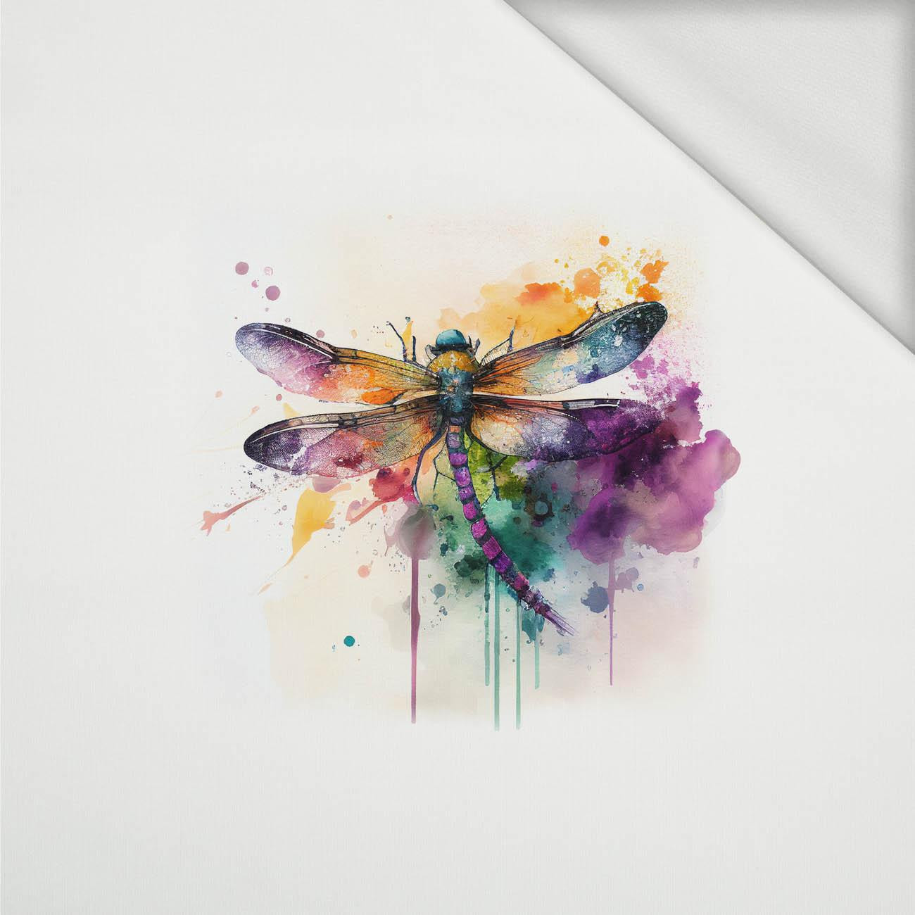 WATERCOLOR DRAGONFLY - panel (60cm x 50cm) dzianina pętelkowa