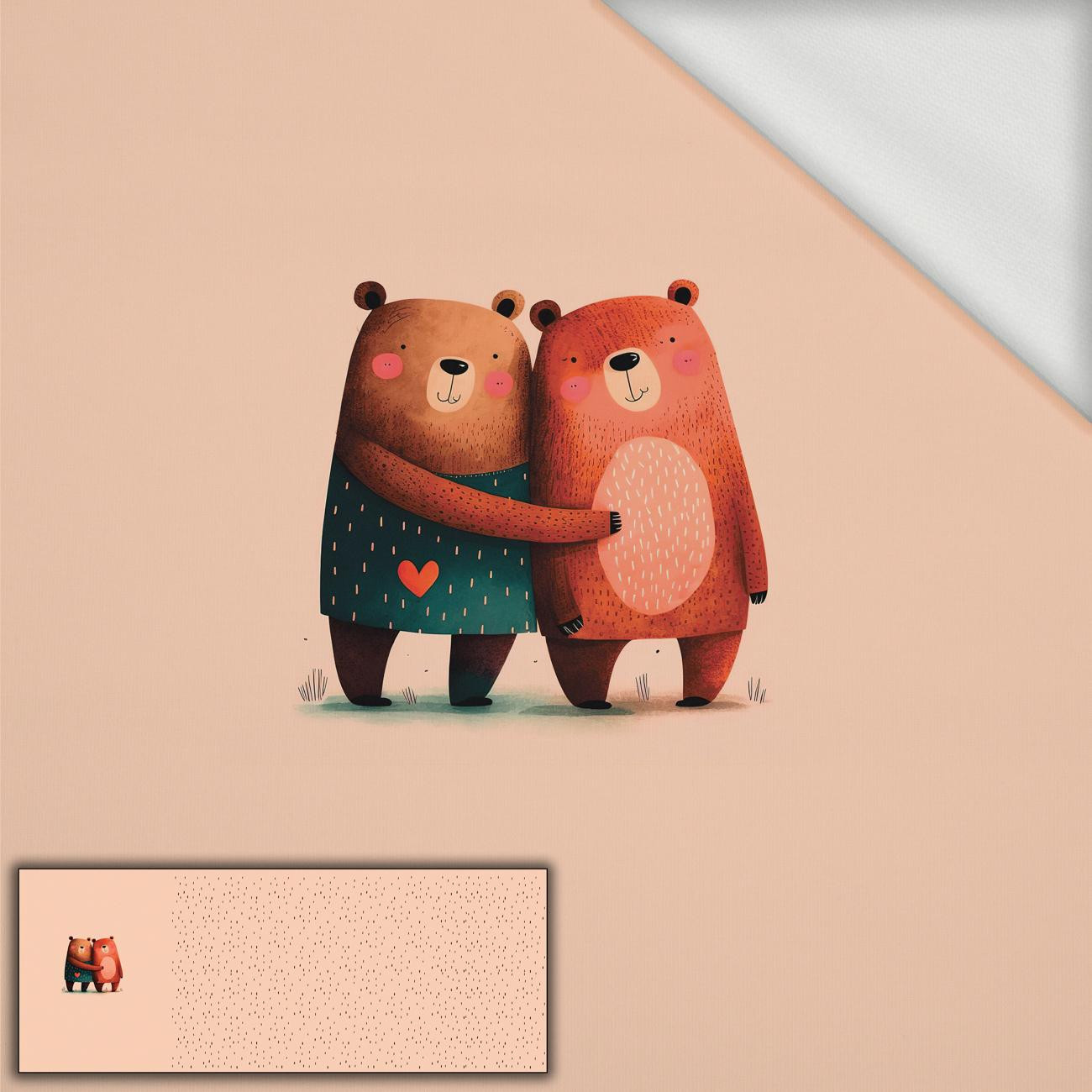 BEARS IN LOVE 1 - panel panoramiczny dzianina pętelkowa (60cm x 155cm)