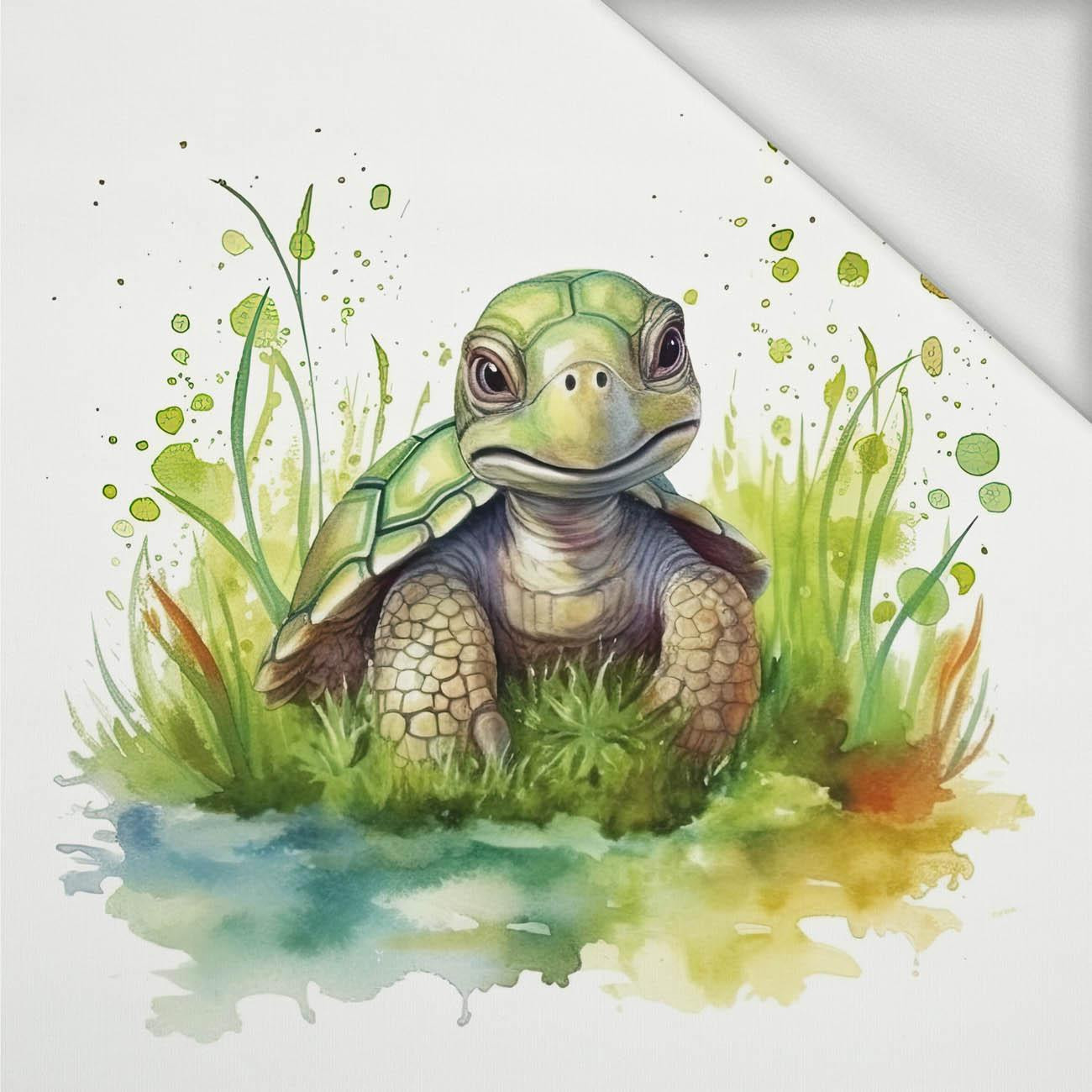 WATERCOLOR TORTOISE - panel (75cm x 80cm) dzianina pętelkowa