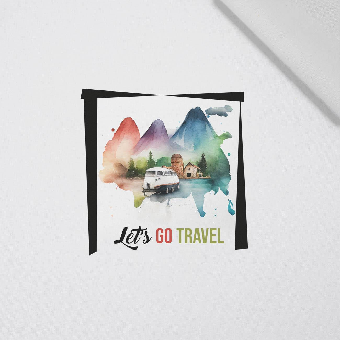 LET'S GO TRAVEL - PANEL (60cm x 50cm) tkanina bawełniana