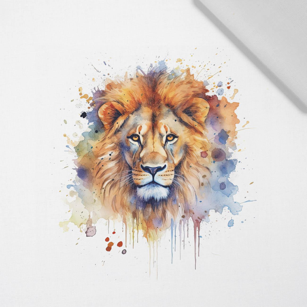 WATERCOLOR LION - PANEL (60cm x 50cm) tkanina bawełniana