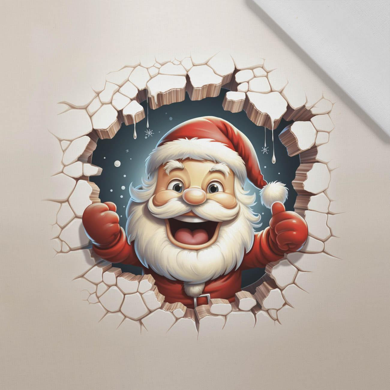 HAPPY SANTA - PANEL (60cm x 50cm) tkanina bawełniana