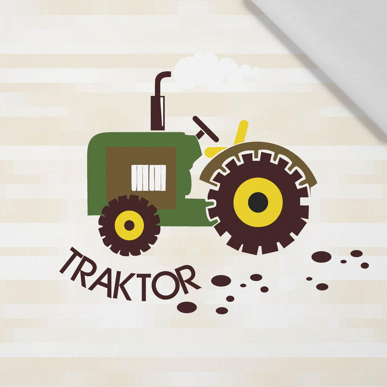 TRAKTOR ZIELONY - PANEL (60cm x 50cm) tkanina bawełniana