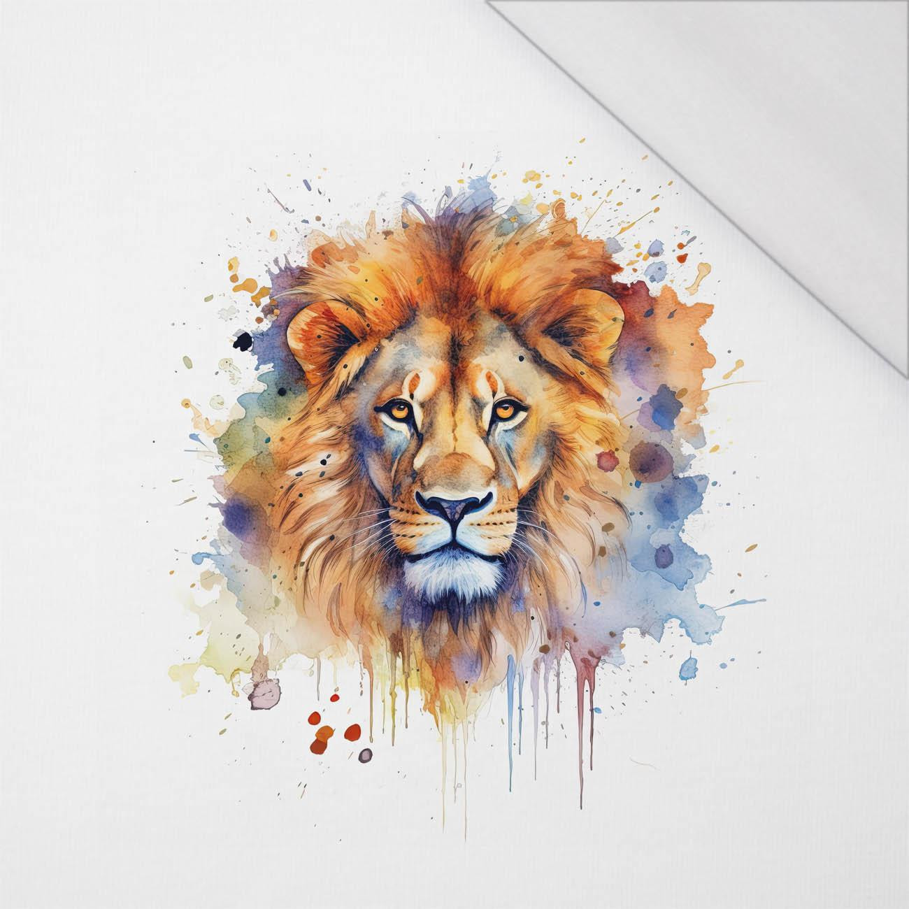 WATERCOLOR LION - panel (75cm x 80cm) SINGLE JERSEY