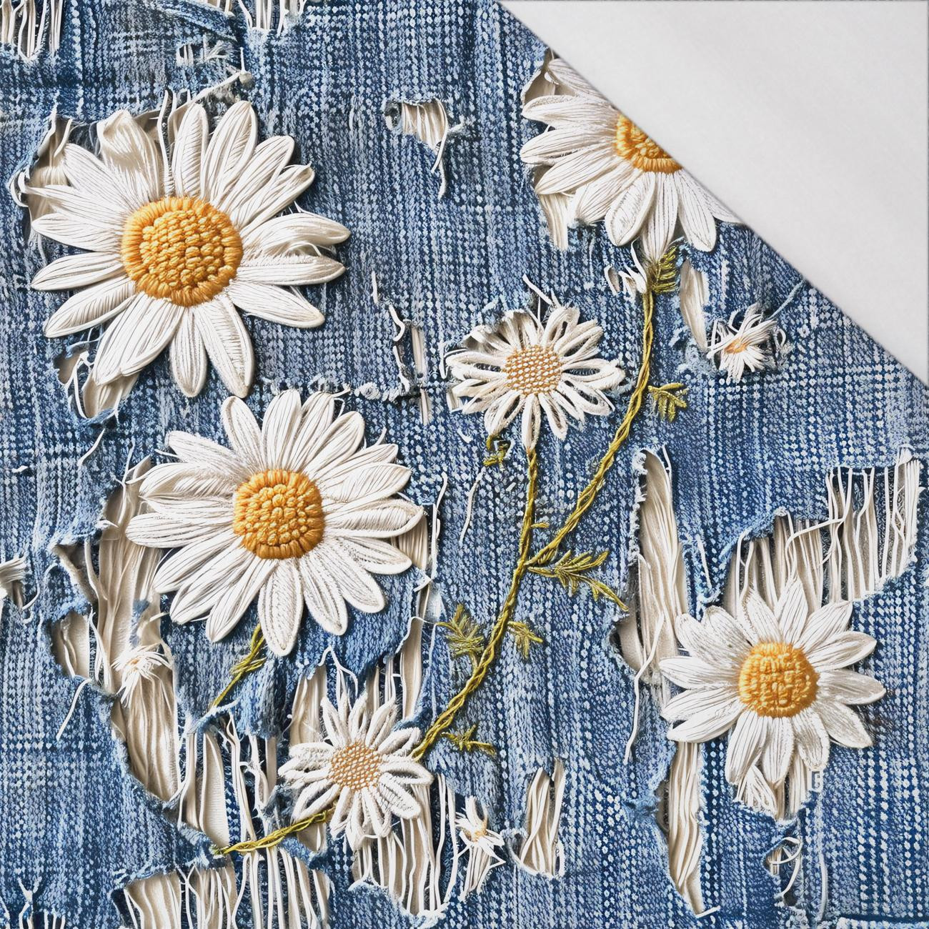 DAISIES DENIM IMITATION WZ. 3 - single jersey 