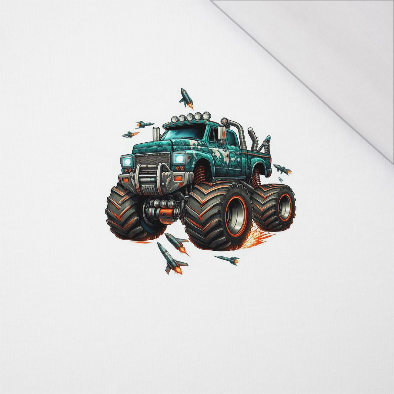 MONSTER TRUCK WZ. 2 - PANEL (60cm x 50cm) SINGLE JERSEY