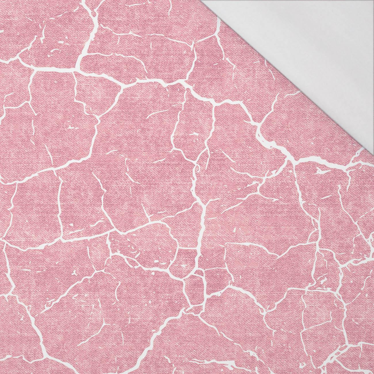 SPĘKANA ZIEMIA (biała) /  ACID WASH (róż kwarcowy) - single jersey z elastanem 