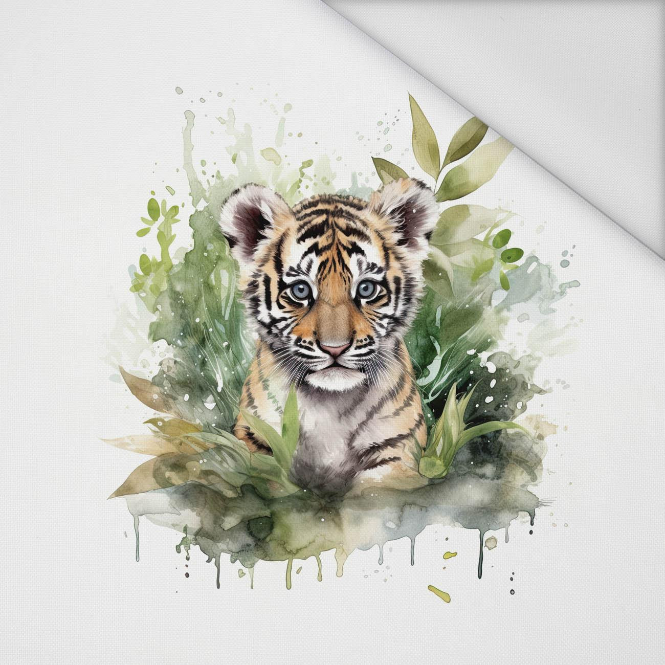 WATERCOLOR TIGER - PANEL (60cm x 50cm) tkanina wodoodporna