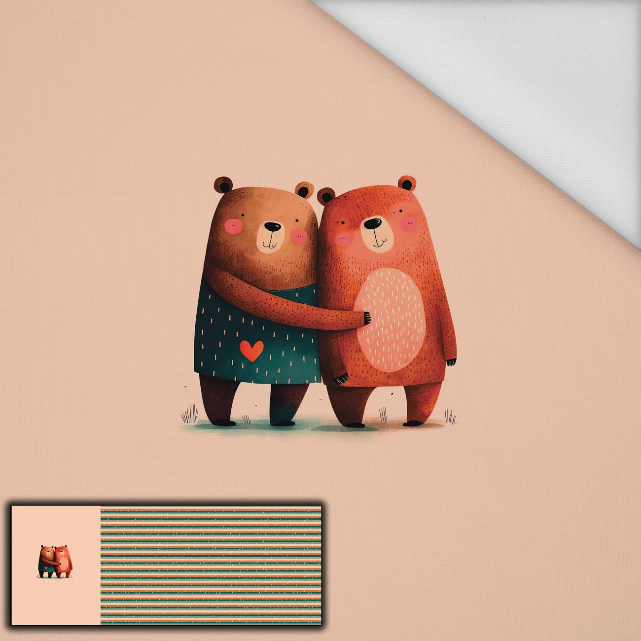 BEARS IN LOVE 2 - panel panoramiczny tkanina wodoodporna (60cm x 155cm)