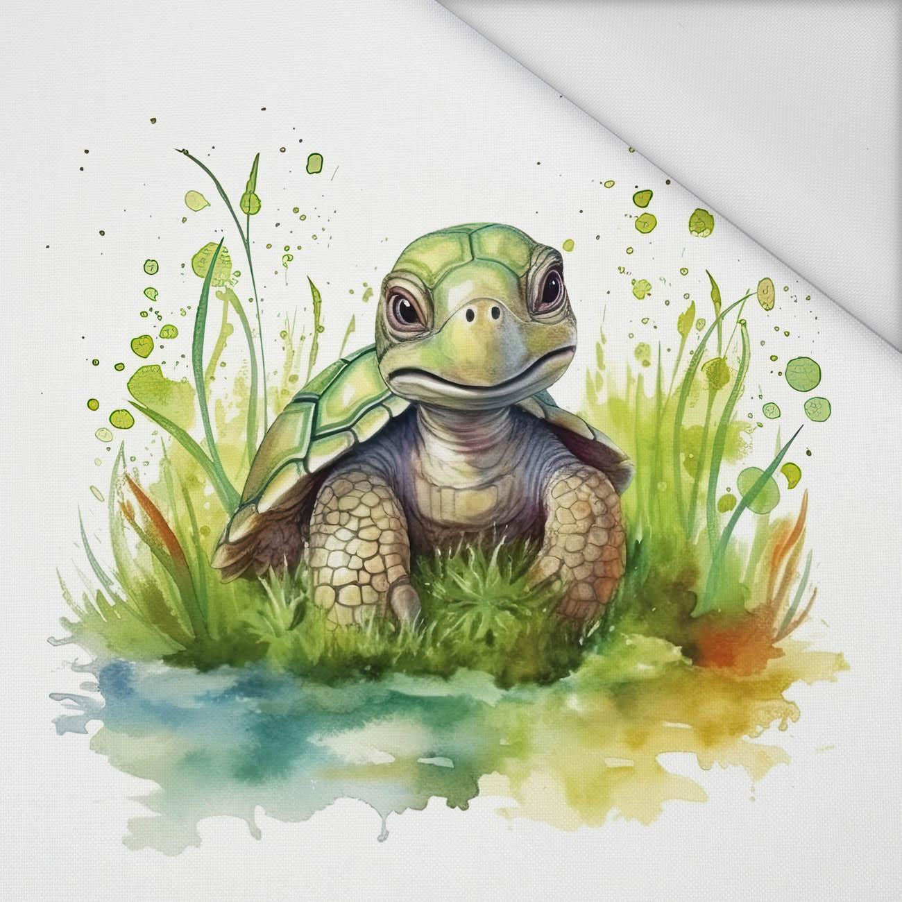 WATERCOLOR TORTOISE - PANEL (75cm x 80cm) tkanina wodoodporna