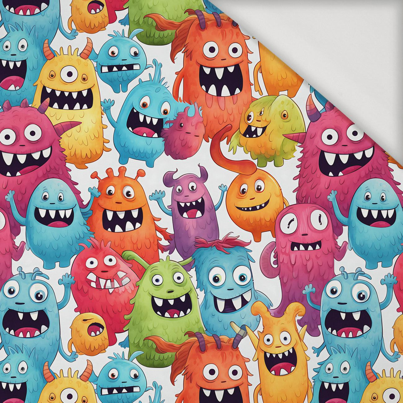 FUNNY MONSTERS WZ. 4 - Jersey wiskozowy