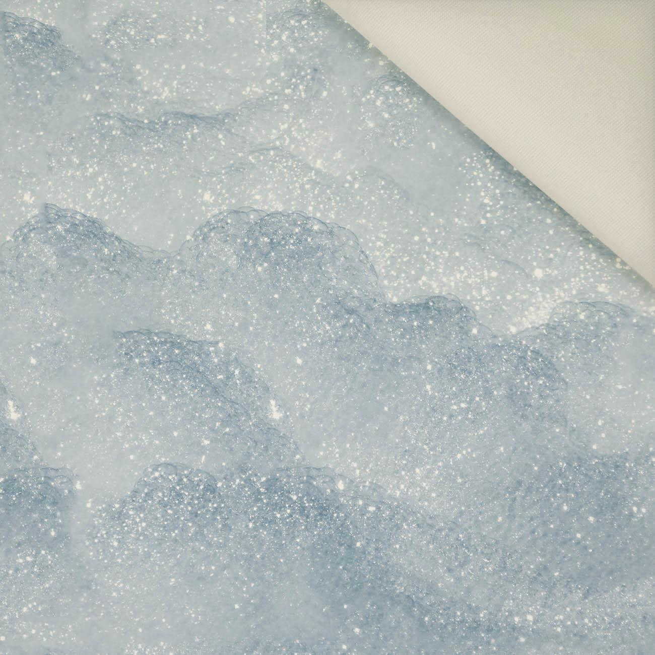 ŚNIEG / błękitny (MALOWANE NA SZKLE)- Welur tapicerski