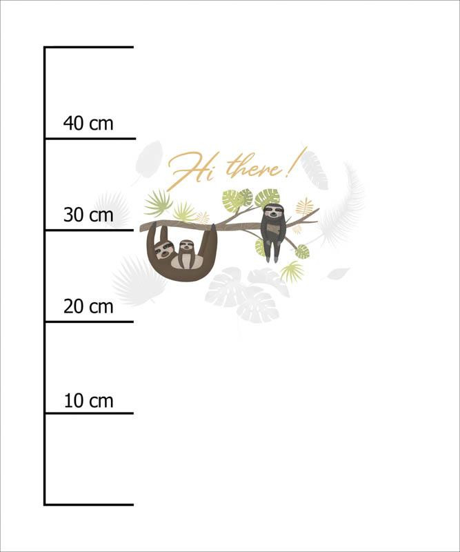 HI THERE / leniwce (LENIWCE) / M-01 melanż jasnoszary  - PANEL SINGLE JERSEY 50cm x 60cm