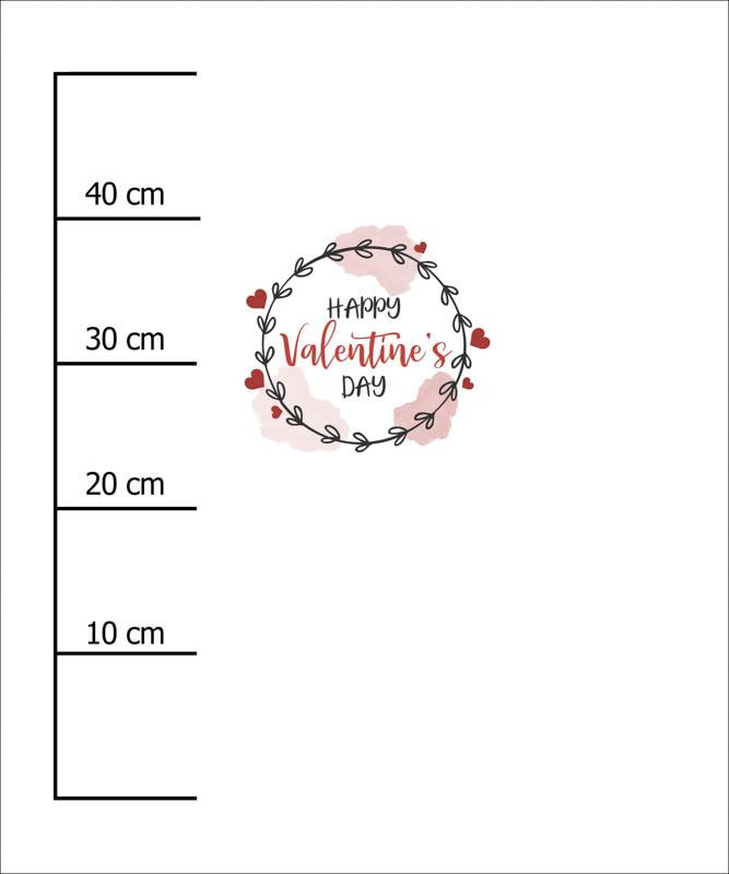 HAPPY VALENTINE’S DAY (HAPPY VALENTINE’S DAY) - PANEL Z GRUBEJ DZIANINY PĘTELKOWEJ 50cm x 60cm