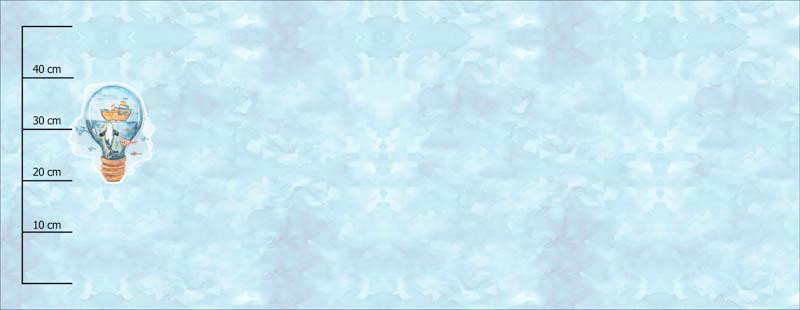 WIELORYB W ŻARÓWCE wz. 2 (MAGICZNY OCEAN) - panel panoramiczny dzianina pętelkowa (60cm x 155cm)