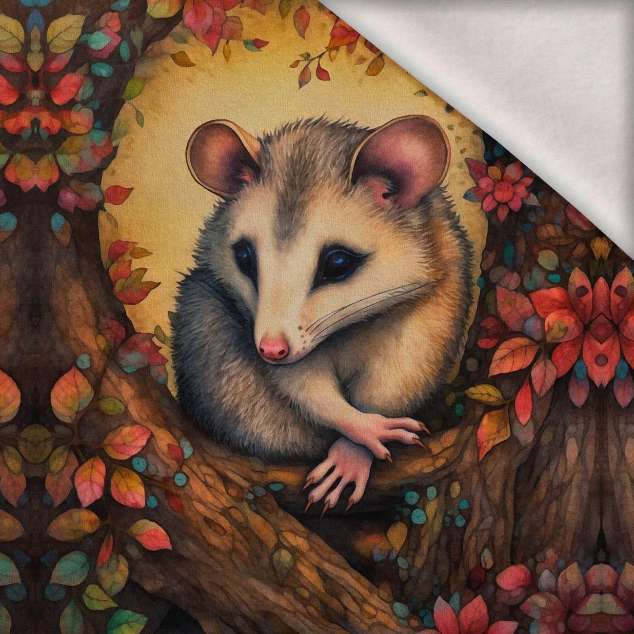 BOHO MOUSE - PANEL (60cm x 50cm) dzianina drapana z elastanem ITY