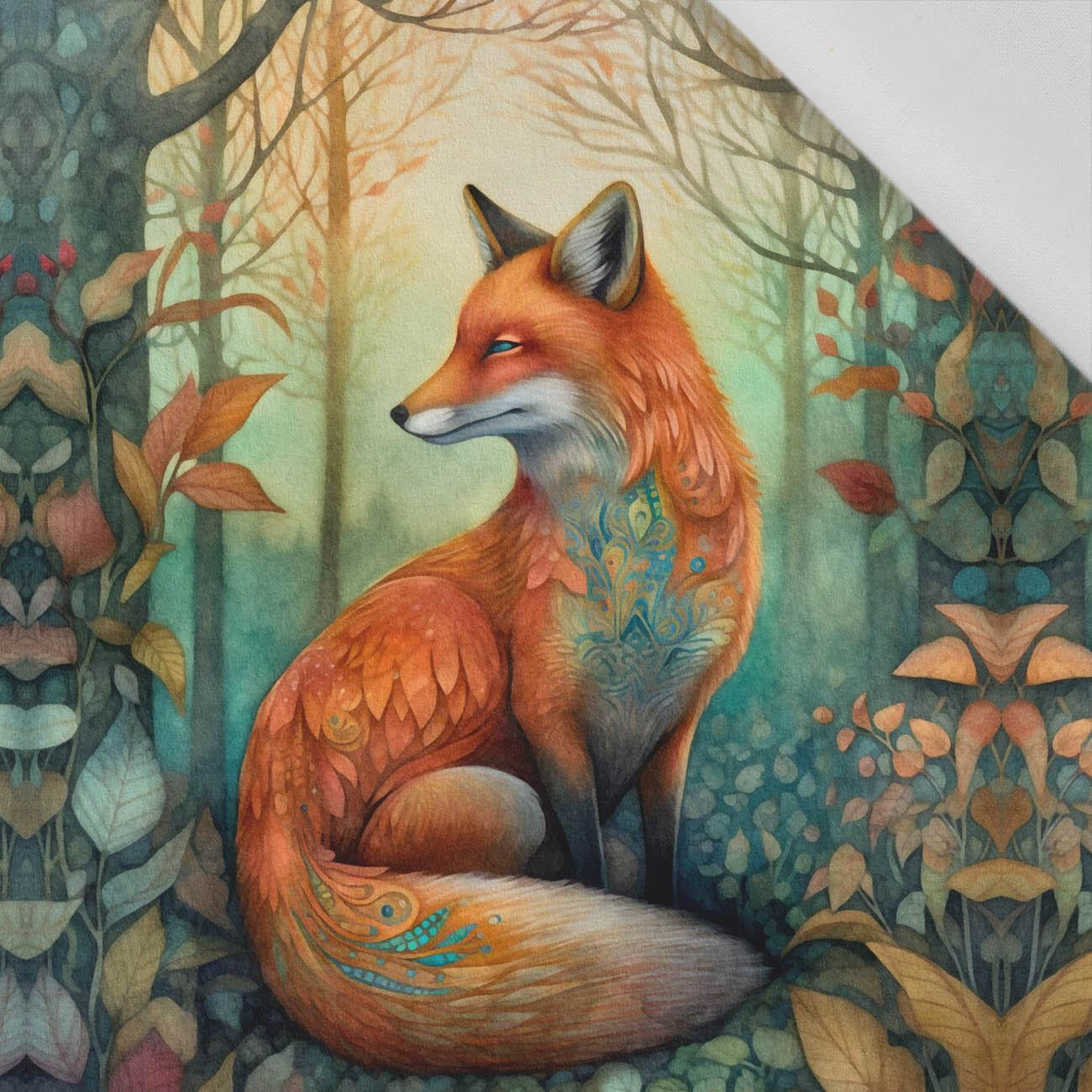 BOHO FOX - PANEL (60cm x 50cm) tkanina bawełniana