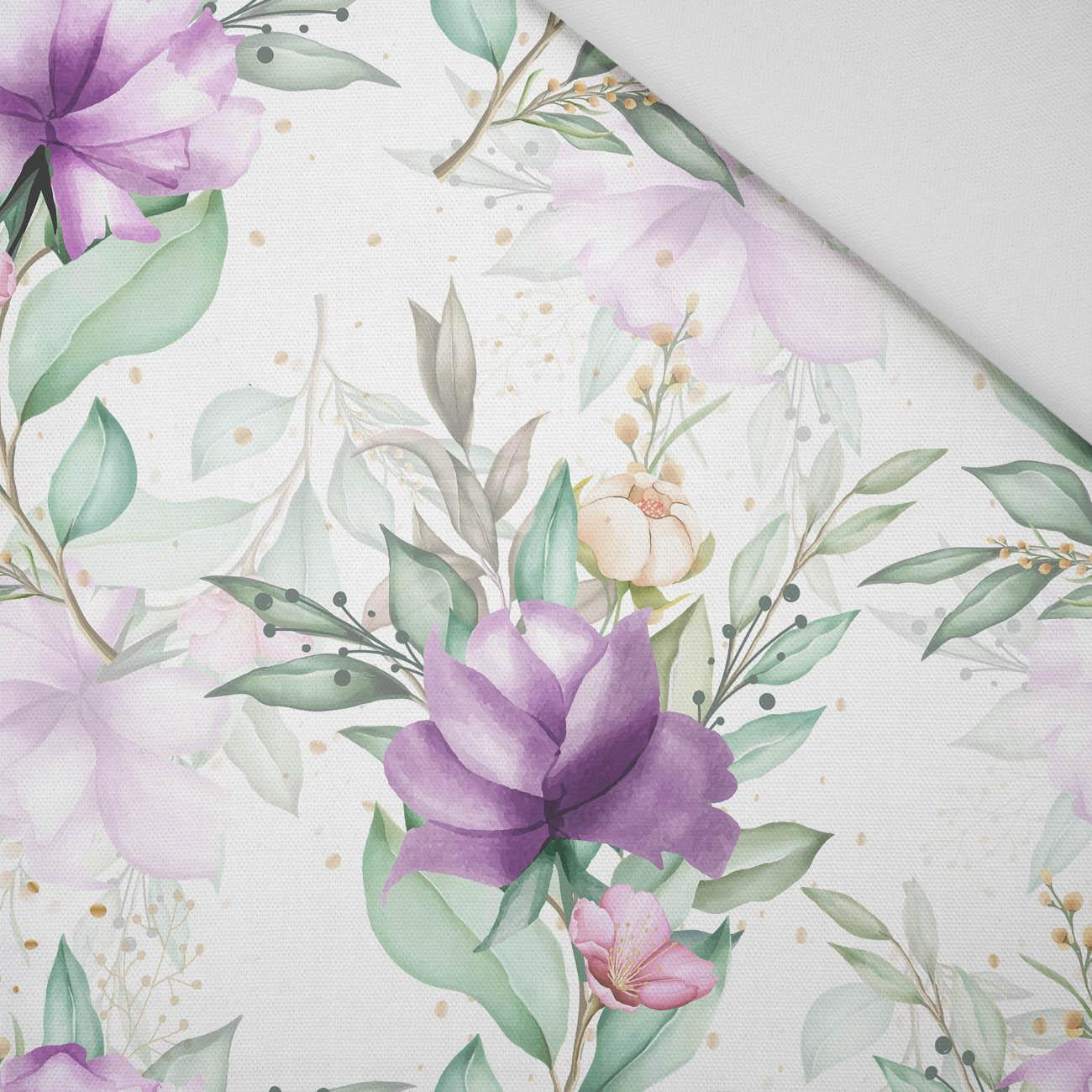 FIOLETOWE MAGNOLIE - Tkanina bambusowa 170g