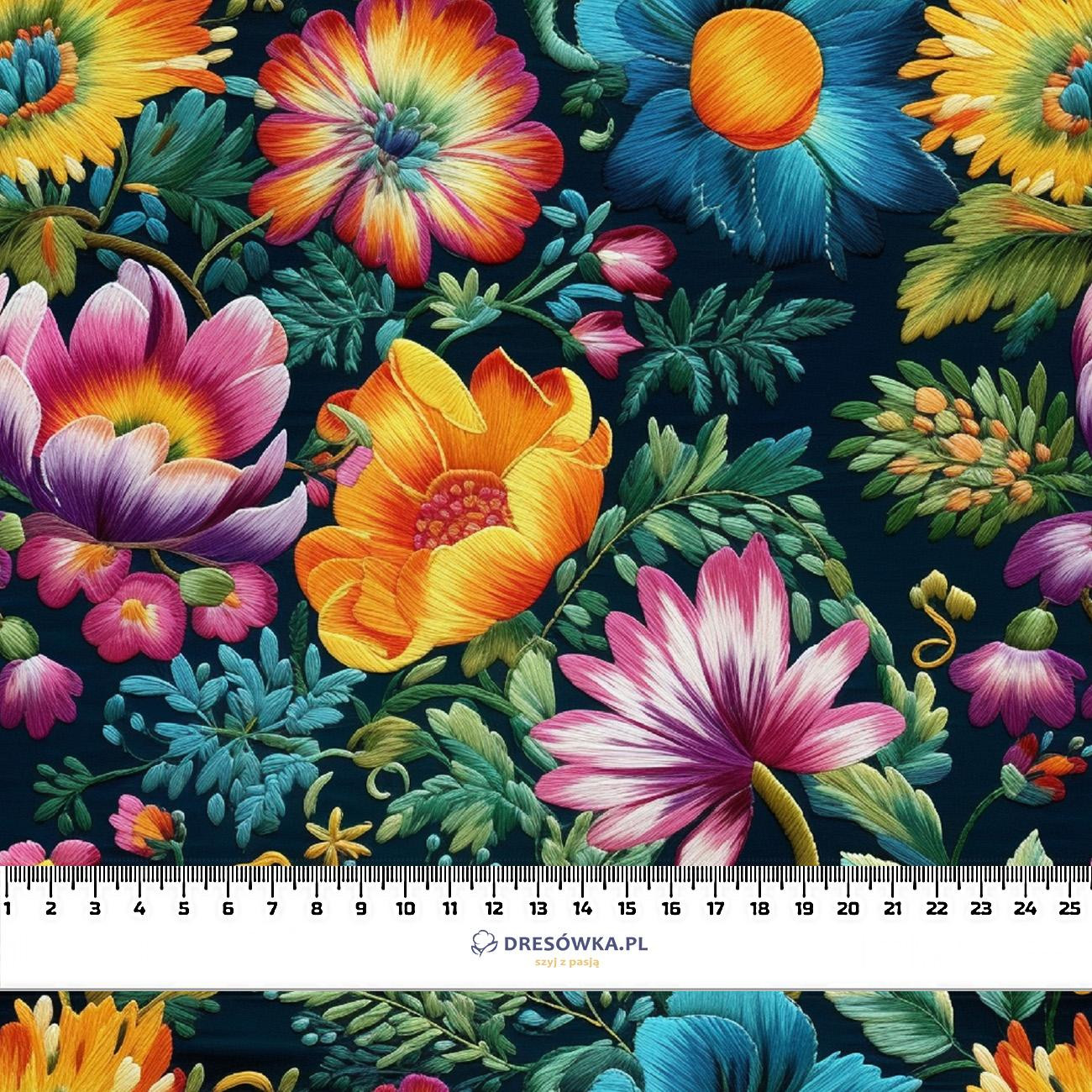FLOWERS 3D WZ. 4 - tkanina wodoodporna