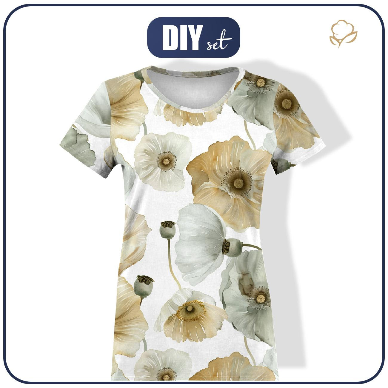 T-SHIRT DAMSKI - FLOWERS wz.18 - zestaw do uszycia