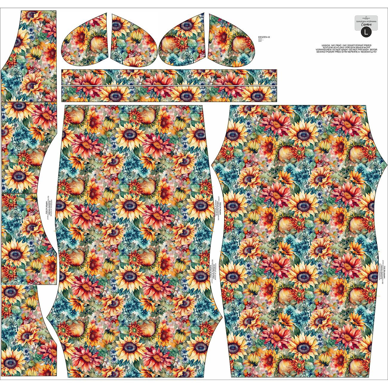 SUKIENKA HISZPANKA "CARMEN" - FLOWERS wz.38 - zestaw do uszycia