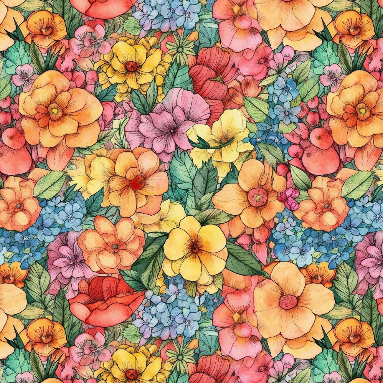 FLOWERS WZ.44 - dresówka pętelkowa